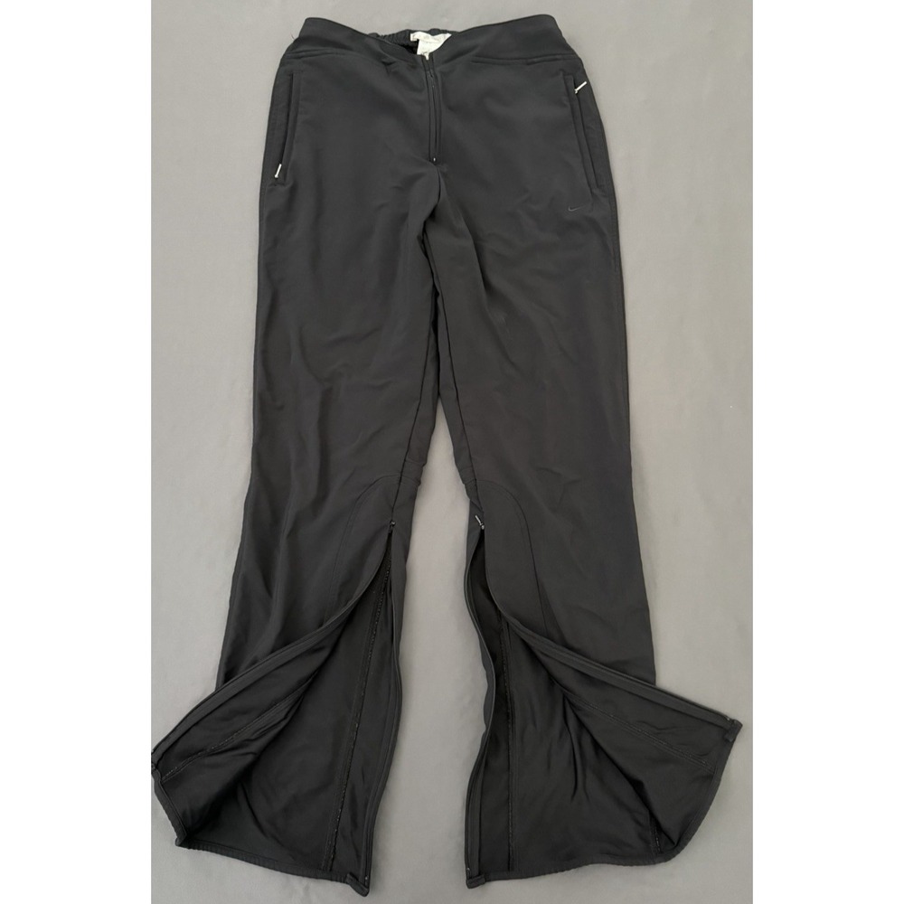Nike Golf Pants Womens Medium 8-10 Black Stretch Flat Front Solid Straight Leg